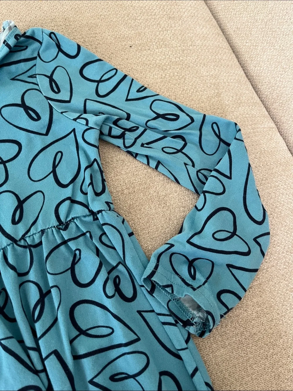 💙5 for $10💙 Girls Light Blue Heart-Print Long Sleeve Casual Dress 6